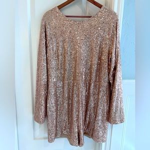 Gorgeous Rose Gold Sequined Romper Sz. 3X